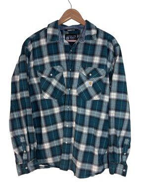 Carhartt Rugged Flex Flannel Shirt XL Plaid Relaxed Fit Workwear Button Up